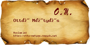 Ottó Mátyás névjegykártya